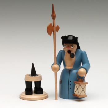 Preview: Räuchermann Nachtwächter, 20 cm, blau